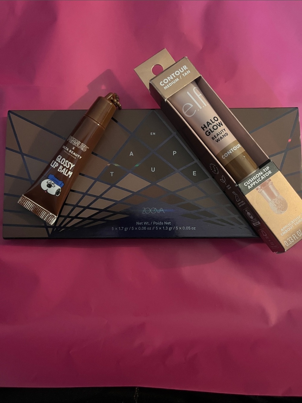 e.l.f. Halo Glow Glossy Lip Balm, Zoeva Eyeshadow Palette, Ulta Beauty Lip Balm